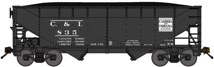 Bluford Shops N scale Two-bay offset-side hopper