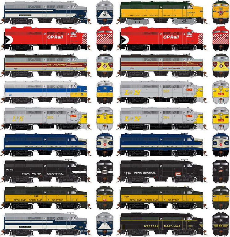 Rapido Trains HO scale Alco/Montreal Locomotive Works FA-2 and FPA-2 diesel locomotives