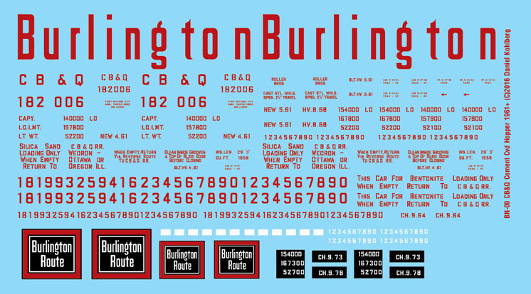 Assorted HO scale decals from Daniel Kohlberg