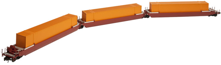 Atlas O Gunderson Maxi-IV three-unit articulated well car
