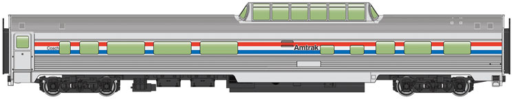 Wm. K. Walthers Inc. HO scale Budd 85-foot dome-coach