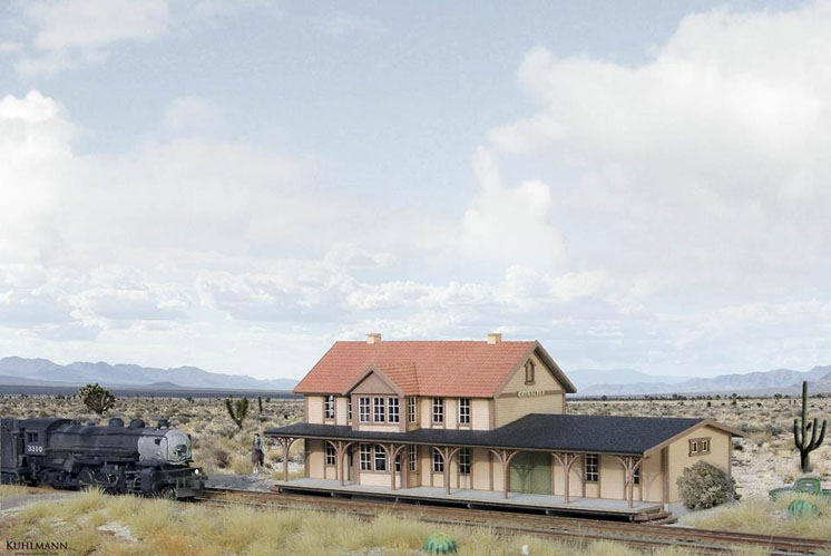 Archistories Z scale Goldtree Station, available from Z Scale Hobo