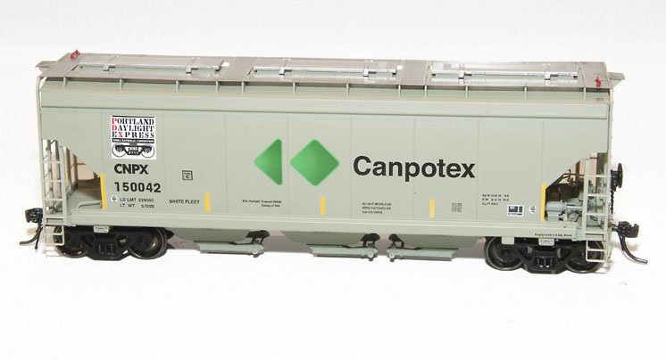 Pacific Western Rail Systems HO scale National Steel Car 4,300-cubic-foot-capacity three-bay covered hopper
