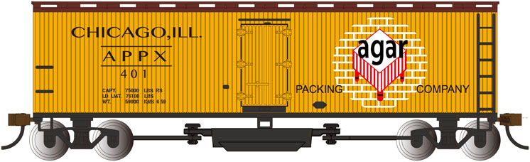 Bachmann HO scale 40-foot double-sheathed refrigerator car with track cleaning pad