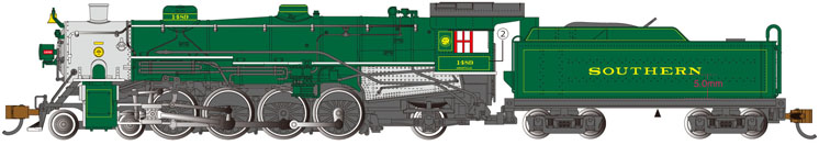 Bachmann N scale 4-8-2 Light Mountain steam locomotive