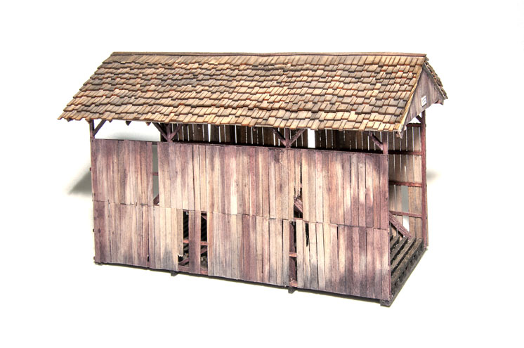 Hunterline HO scale 50-foot queen post truss covered bridge