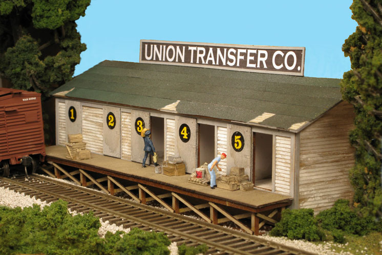 Monroe Models HO scale Union Transfer Co. Laser-cut wood low-relief kit with cast-metal details