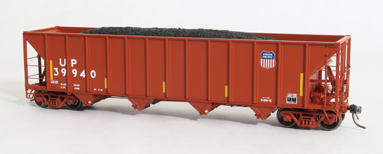 Tangent Scale Models HO scale Bethlehem Steel 3,600-cubic-foot-capacity quad hopper with coal load