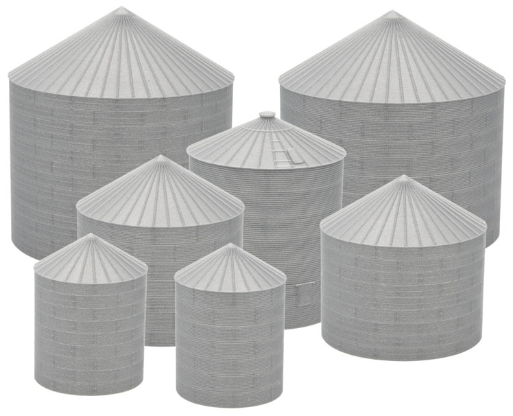 Iowa Scaled Engineering HO scale galvanized steel grain bin