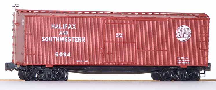 Halifax &  Southwestern 36-foot double-sheathed boxcar