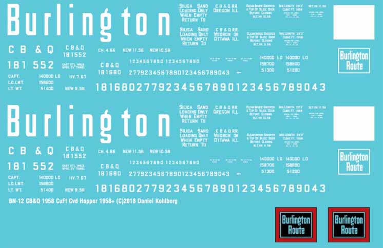 Illinois Central Gulf Decals assorted HO scale decals