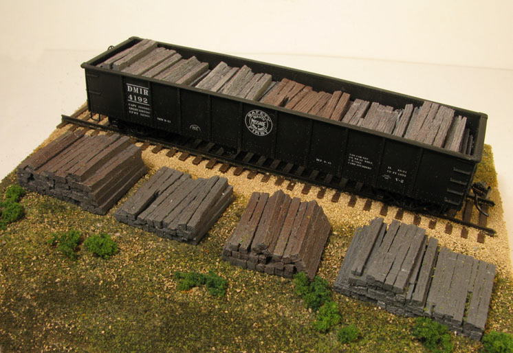 Monroe Models HO weathered railroad tie stacks