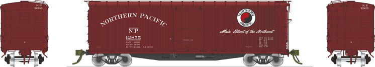 Rapido HO scale Western Steel Foundries Northern Pacific 10000-series 40-foot double-sheathed boxcar