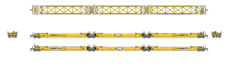 Atlas O Gunderson Maxi-IV articulated well car