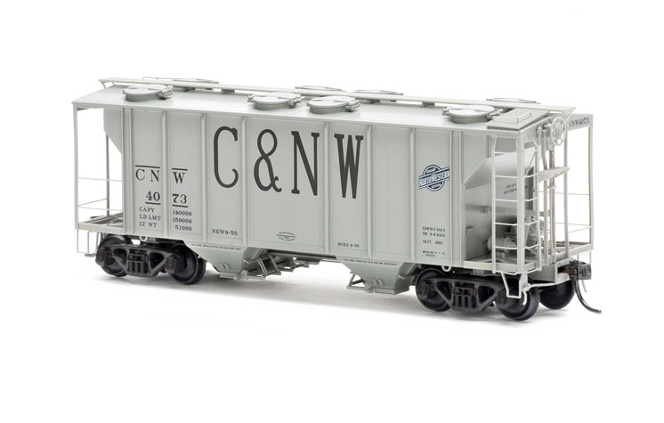 Kadee HO scale Chicago & North Western Pullman-Standard PS-2 2,003-cubic-foot-capacity two-bay covered hopper