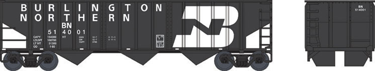 Bowser HO scale 70-ton 14-panel hopper car