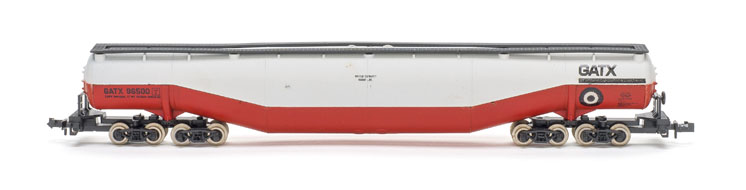 A model whale-belly freight car