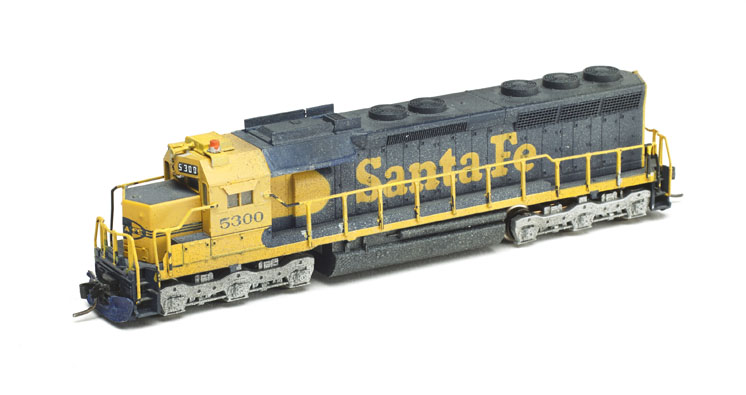 Thoughts on detailing N scale diesels: An image of a model locomotive