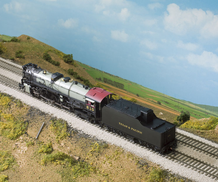 Broadway Limited Imports Brass Hybrid HO scale Texas & Pacific 2-10-4 steam locomotive top view
