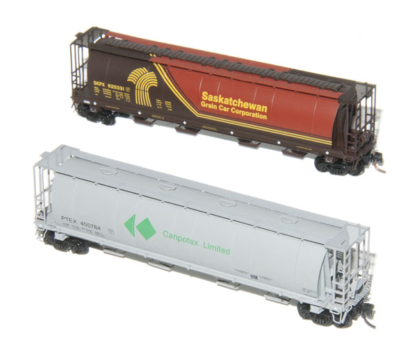 N scale Hawker Siddeley 4550cubicfootcapacity round and trough hatch covered hoppersjpg