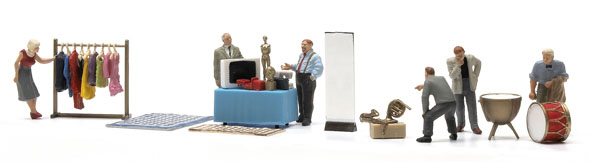 Preiser GmbH HO scale flea market set no. 3