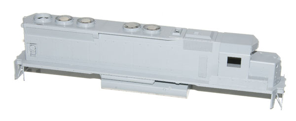 S Scale America Electro-Motive Division SD45 diesel locomotive. Pre-production model shown