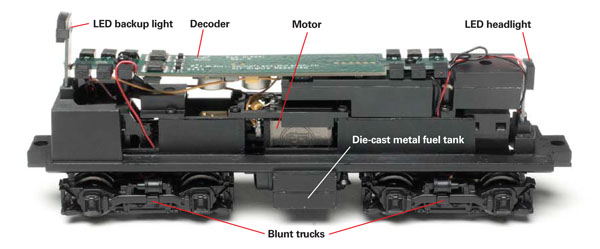 Since its attached to the bottom of the models die-cast metal frame the speaker isnt visible in the above photo