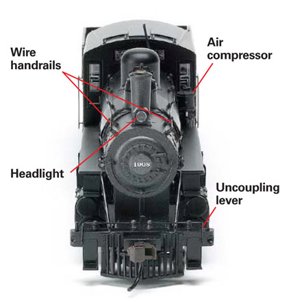 The model features wire grab irons and handrails wire uncoupling levers and working blackened metal valve gear