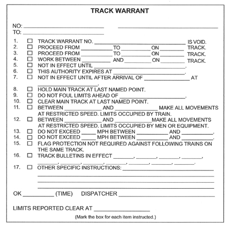 TrackWarrantBlank