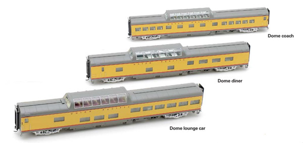 Walthers HO scale Union Pacific dome cars