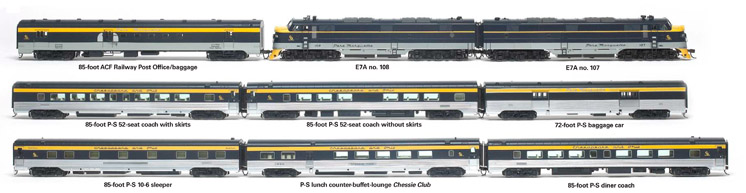 WalthersHOscaleChesapeakeOhioPereMarquettestreamliners