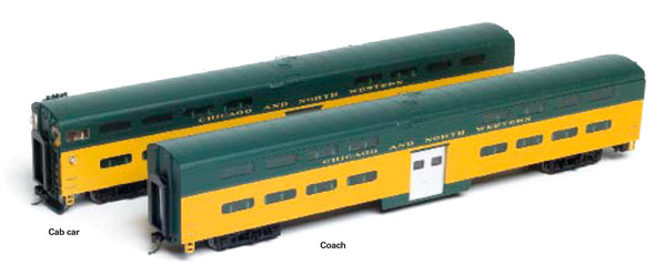 WalthersHOscalebilevelcommutercars