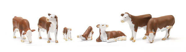 Woodland Scenics O scale Hereford cows
