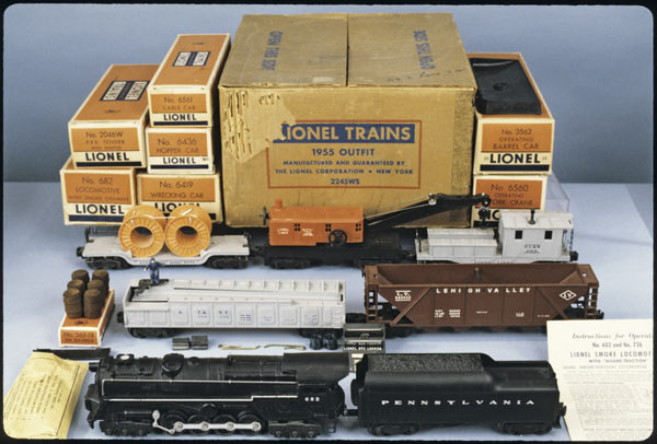 vintage locomotive set with boxes