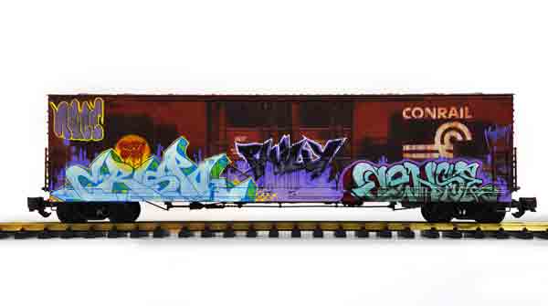 boxcar with graffiti