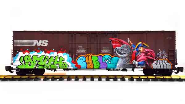 boxcar with graffiti