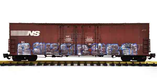 boxcar with graffiti