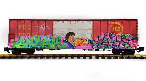 boxcar with graffiti