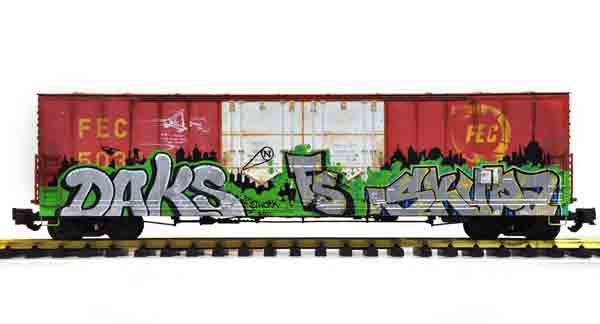 boxcar with graffiti