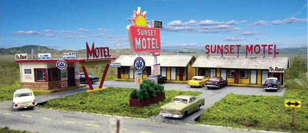 Blair Line Sunset Motel and office kit in N and HO scales