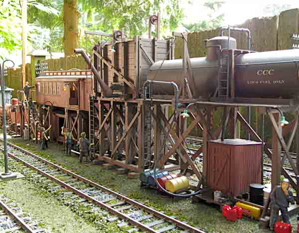 industrial scene on garden railway