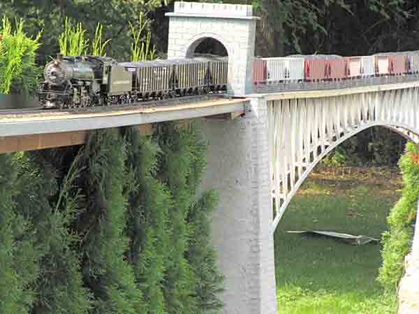 train on high bridge