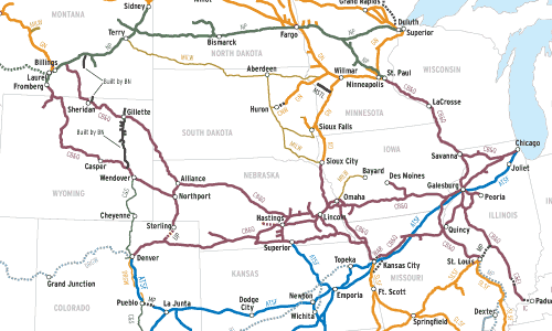 BNSF Railway predecessor map thumbnail