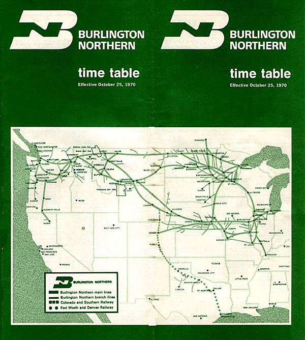 Burlington Northern final passenger timetable final passenger timetable