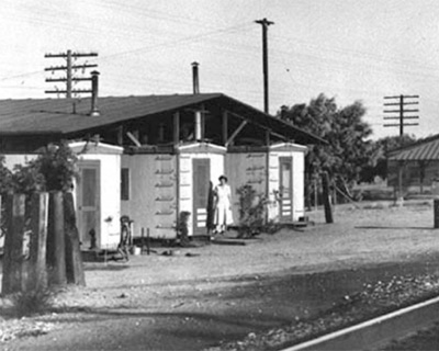 Railroad operator houses next to the Salton Sea