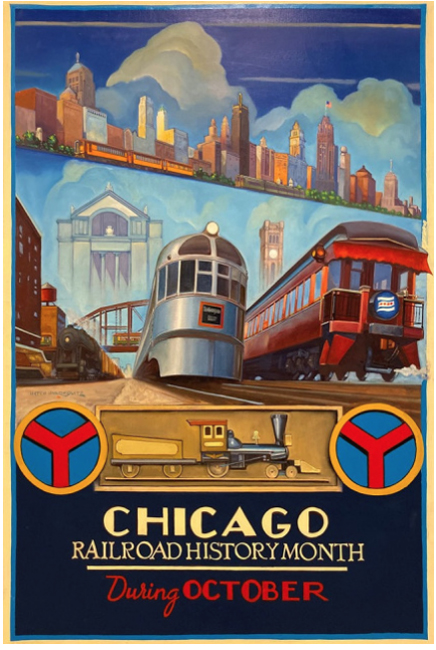 1933 Chicago Train Vintage Railroad Travel Advertisement Art Poster 