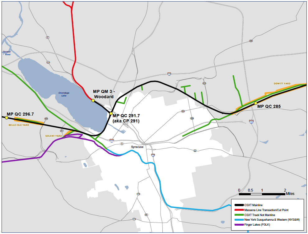 Syracuse, N.Y., rail map