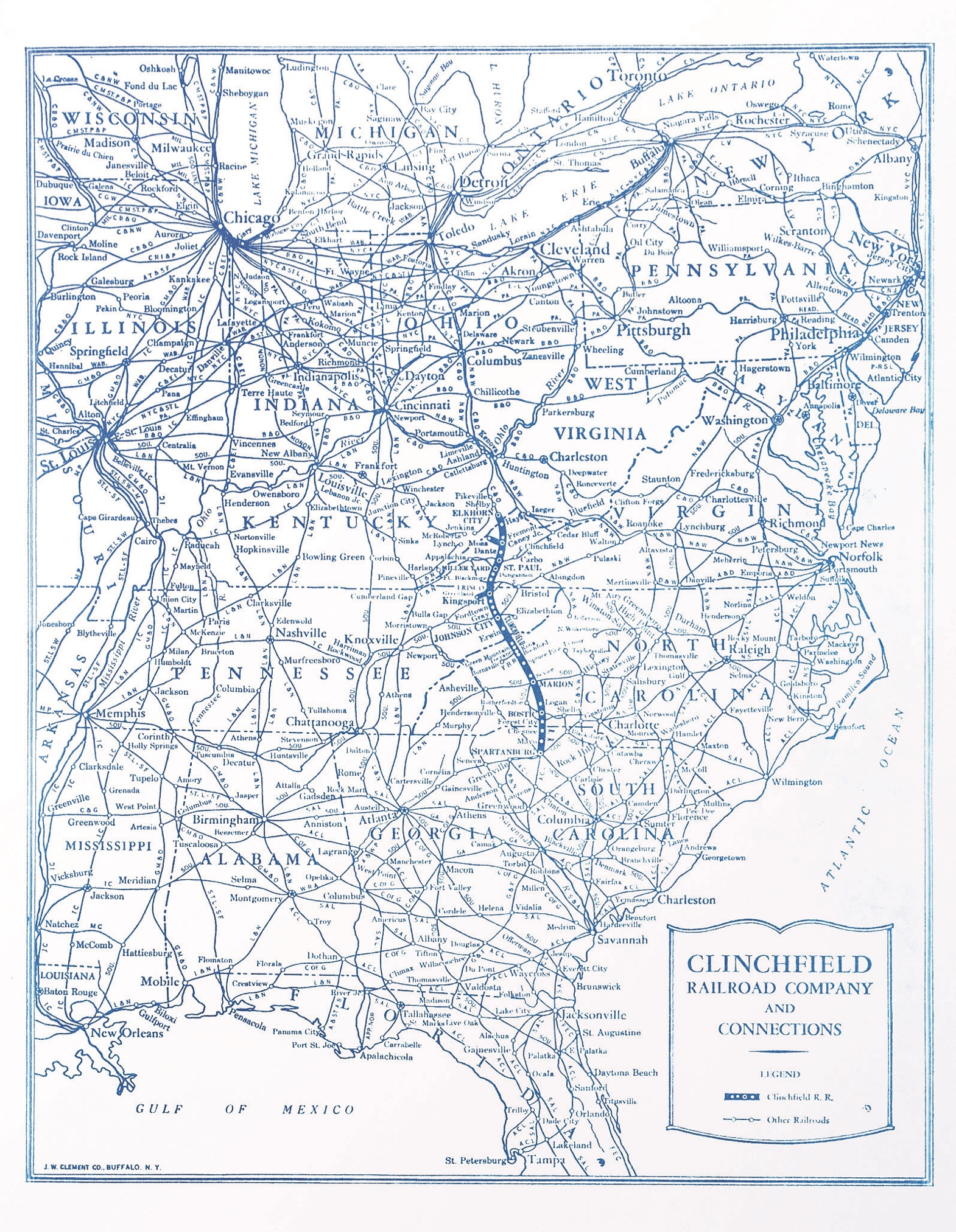 Clinchfield’s 277-mile, 5-state line stretched from Elkhorn City, Kentucky, to Spartanburg, South Carolina.