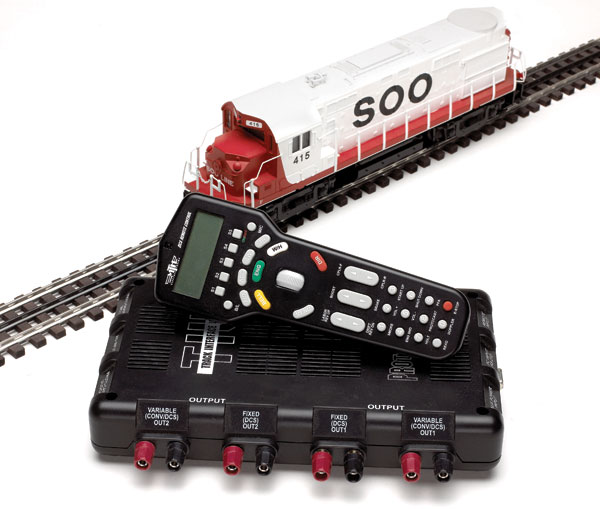 model train on track with controller
