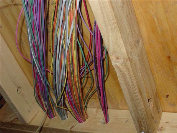 bundles of wire under layout